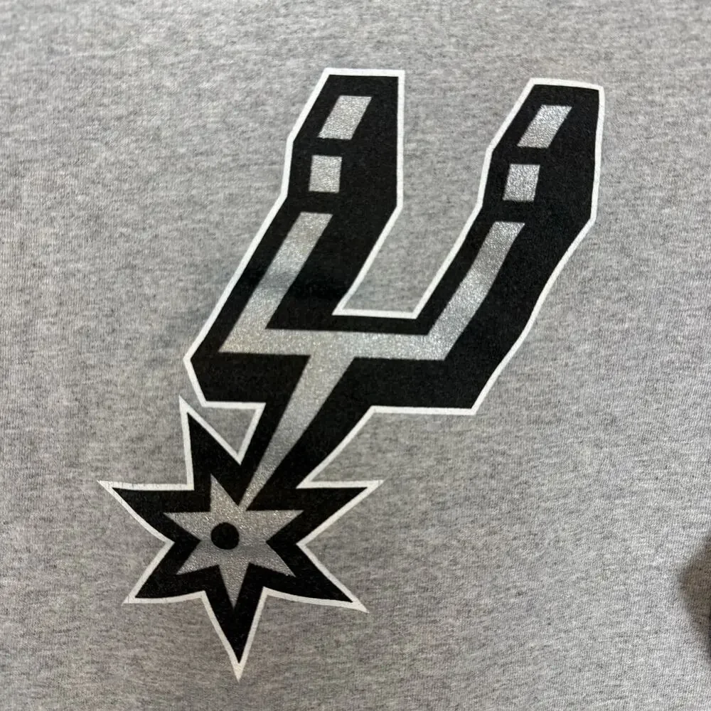 Adidas San Antonio Spurs Sweatshirt Men Medium Gray #2 Kawhi Leonard Long Sleeve